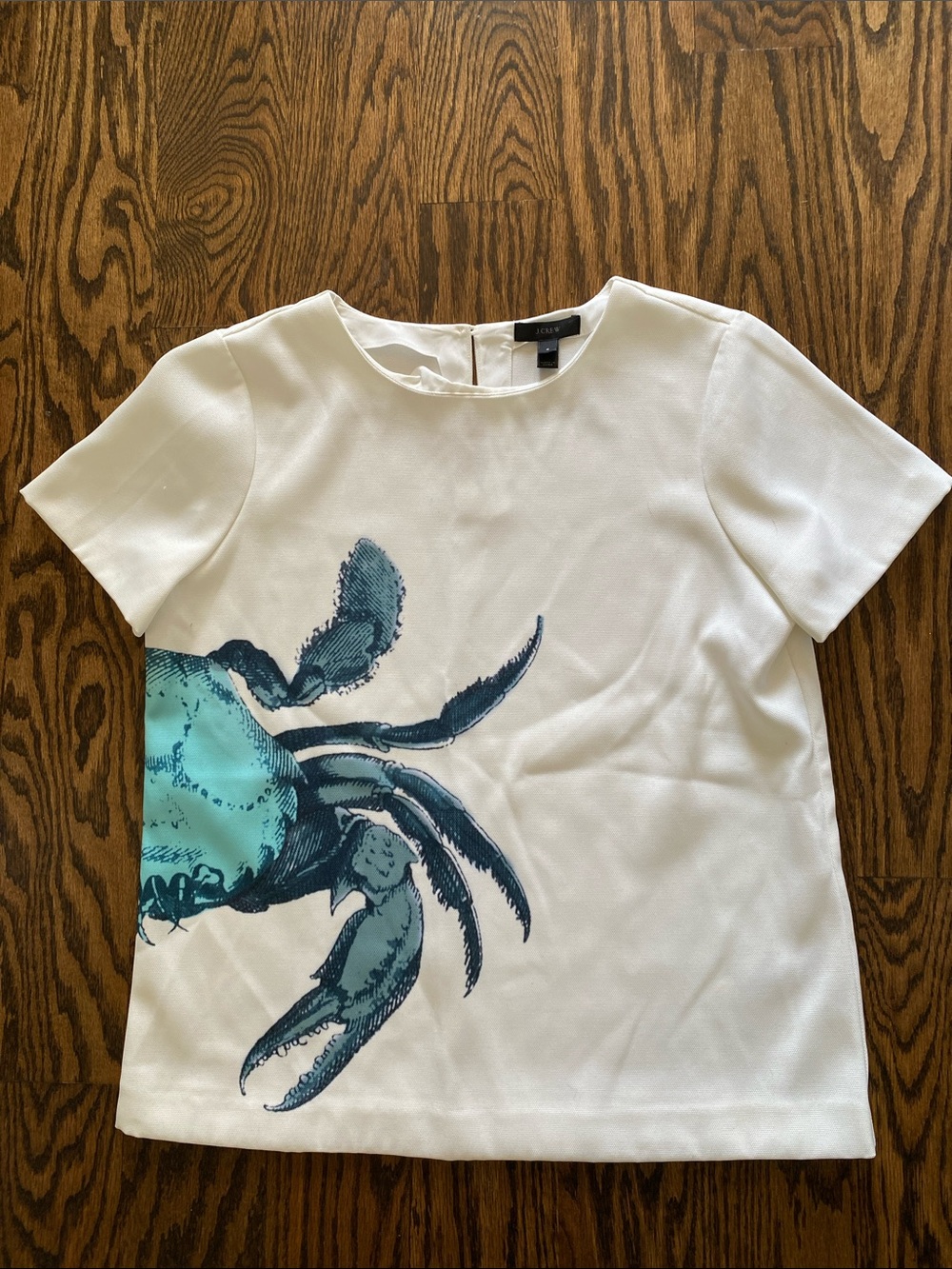 J. Crew White Textured Short Sleeve Top